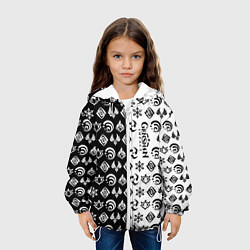 Куртка с капюшоном детская Genshin Impact - black and white, цвет: 3D-белый — фото 2