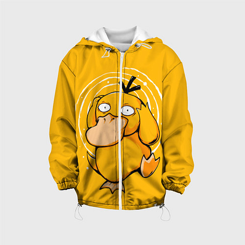 Детская куртка Псидак желтая утка покемон / 3D-Белый – фото 1