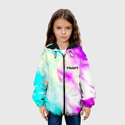 Куртка с капюшоном детская Trapt текстура градиент неоновые краски, цвет: 3D-черный — фото 2