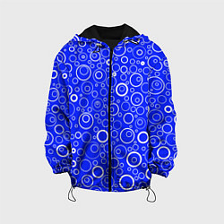 Куртка с капюшоном детская Сине-белый паттерн пузырьки, цвет: 3D-черный