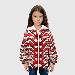 Куртка с капюшоном детская Красно-белая техно броня, цвет: 3D-белый — фото 2