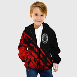 Куртка с капюшоном детская AC Milan sport grunge, цвет: 3D-черный — фото 2