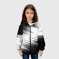 Куртка с капюшоном детская Белые помехи, цвет: 3D-черный — фото 2
