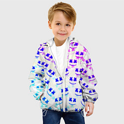 Куртка с капюшоном детская Marshmello pattern neon, цвет: 3D-белый — фото 2