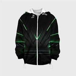 Детская куртка Футуристическая абстракция с зеленым неоновым свет