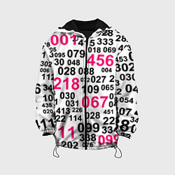 Куртка с капюшоном детская Игра в кальмара паттерн чисел, цвет: 3D-черный