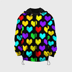 Куртка с капюшоном детская Undertale heart pattern, цвет: 3D-черный