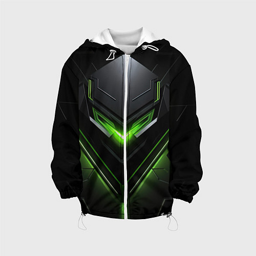 Детская куртка Green and black abstract style / 3D-Белый – фото 1