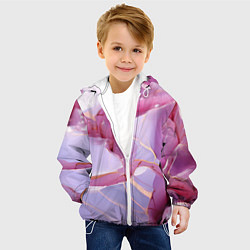 Куртка с капюшоном детская Куски розового мрамора, цвет: 3D-белый — фото 2