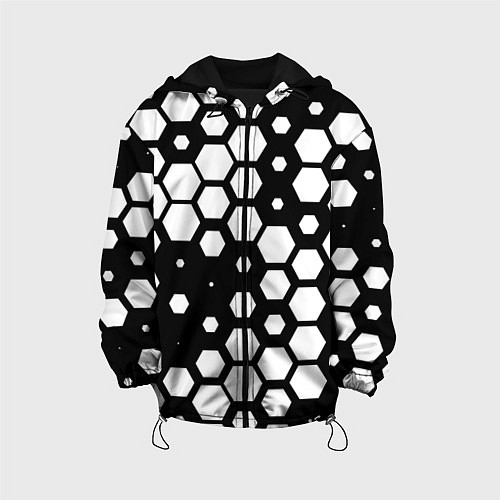 Детская куртка Белые соты киберпанк / 3D-Черный – фото 1