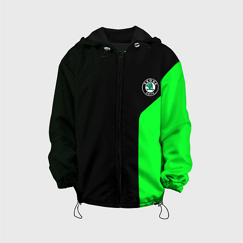 Детская куртка Skoda pattern sport green / 3D-Черный – фото 1