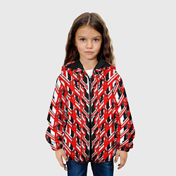 Куртка с капюшоном детская Красная техно броня, цвет: 3D-черный — фото 2