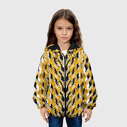 Куртка с капюшоном детская Жёлтая техно броня, цвет: 3D-черный — фото 2