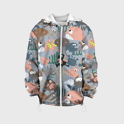 Детская куртка Милый мультфильм о морских животных / 3D-Белый – фото 1