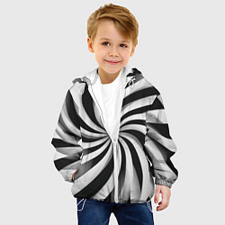 Куртка с капюшоном детская Оптическое путешествие, цвет: 3D-белый — фото 2
