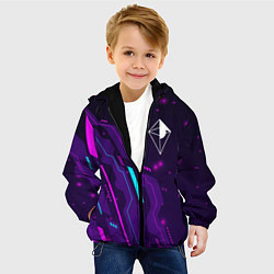 Куртка с капюшоном детская No Mans Sky neon gaming, цвет: 3D-черный — фото 2