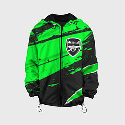 Куртка с капюшоном детская Arsenal sport green, цвет: 3D-черный