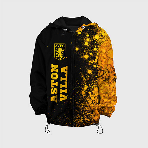Детская куртка Aston Villa - gold gradient по-вертикали / 3D-Черный – фото 1