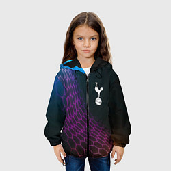 Куртка с капюшоном детская Tottenham футбольная сетка, цвет: 3D-черный — фото 2
