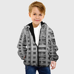 Куртка с капюшоном детская Эстетика панельки, цвет: 3D-черный — фото 2