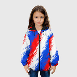 Куртка с капюшоном детская Триколор штрихи красок, цвет: 3D-черный — фото 2