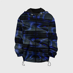 Куртка с капюшоном детская Темно синие карбоновые волны, цвет: 3D-черный