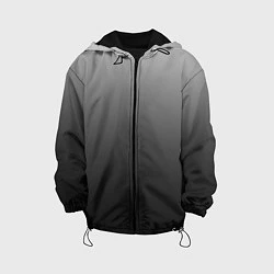 Куртка с капюшоном детская От серого к черному оттенки серого, цвет: 3D-черный