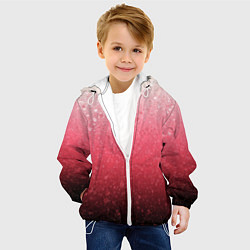 Куртка с капюшоном детская Градиент розово-чёрный брызги, цвет: 3D-белый — фото 2