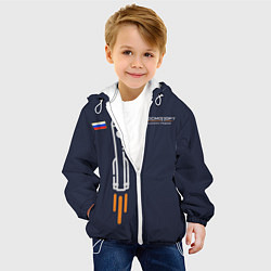 Куртка с капюшоном детская Космопорт базовый 01, цвет: 3D-белый — фото 2