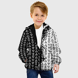 Куртка с капюшоном детская Ведьмак 3 магические знаки, цвет: 3D-черный — фото 2