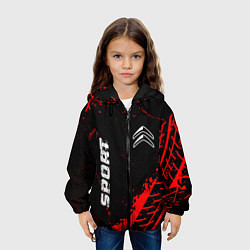 Куртка с капюшоном детская Citroen red sport tires, цвет: 3D-черный — фото 2