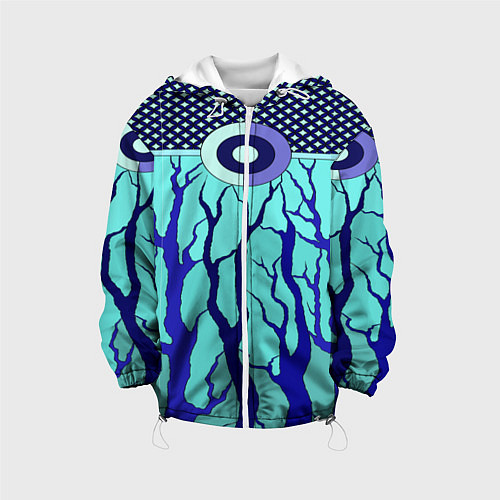 Детская куртка Turquoise abstraction / 3D-Белый – фото 1