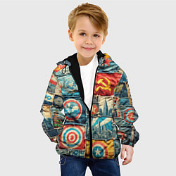 Куртка с капюшоном детская Пэчворк джинсы в СССР, цвет: 3D-черный — фото 2