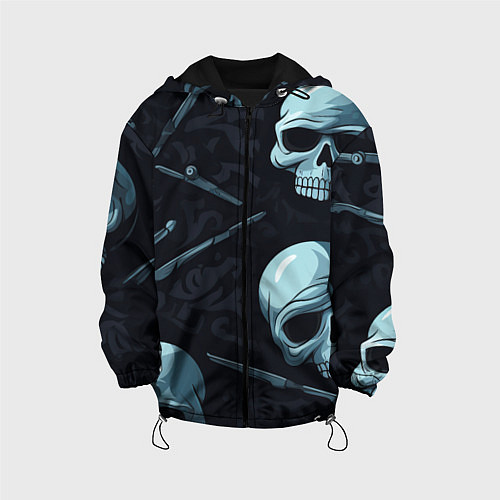 Детская куртка Черепа и ножи / 3D-Черный – фото 1