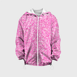 Куртка с капюшоном детская Светло-розовый текстура напыление, цвет: 3D-белый