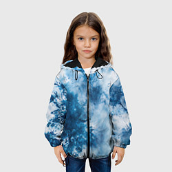 Куртка с капюшоном детская Абстракция батик пятна, цвет: 3D-черный — фото 2
