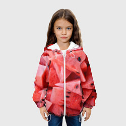 Куртка с капюшоном детская Арбузные ломти, цвет: 3D-белый — фото 2