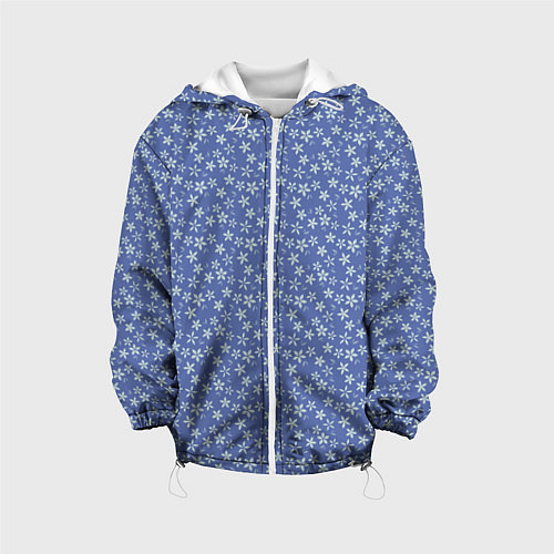 Детская куртка Светло-синий цветочный / 3D-Белый – фото 1