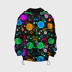 Куртка с капюшоном детская Разноцветные круги, цвет: 3D-черный