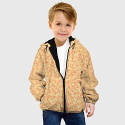 Куртка с капюшоном детская Цветочный паттерн жёлтый, цвет: 3D-черный — фото 2