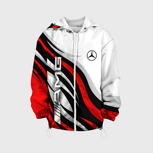 Детская куртка Mercedes benz AMG - белый с красным / 3D-Белый – фото 1