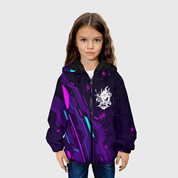 Куртка с капюшоном детская Cyberpunk 2077 neon gaming, цвет: 3D-черный — фото 2