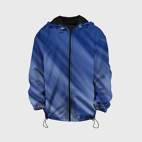 Детская куртка Белые полосы на синем фоне / 3D-Черный – фото 1