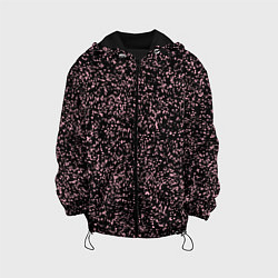 Куртка с капюшоном детская Чёрный с мелкими розовыми брызгами, цвет: 3D-черный
