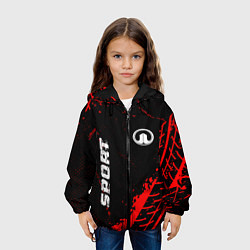 Куртка с капюшоном детская Great Wall red sport tires, цвет: 3D-черный — фото 2
