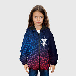 Куртка с капюшоном детская Dead Space неоновые соты, цвет: 3D-черный — фото 2