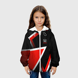 Куртка с капюшоном детская Honda - красные треугольники, цвет: 3D-белый — фото 2