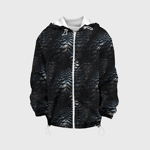 Детская куртка Блестящая металлическая броня / 3D-Белый – фото 1