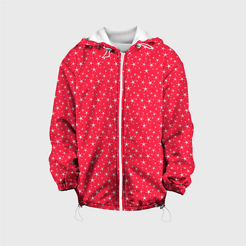 Детская куртка Розово-красный со звёздочками / 3D-Белый – фото 1