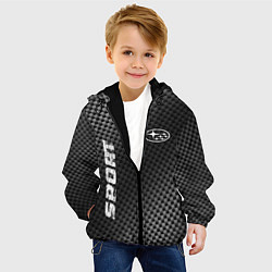 Куртка с капюшоном детская Subaru sport carbon, цвет: 3D-черный — фото 2